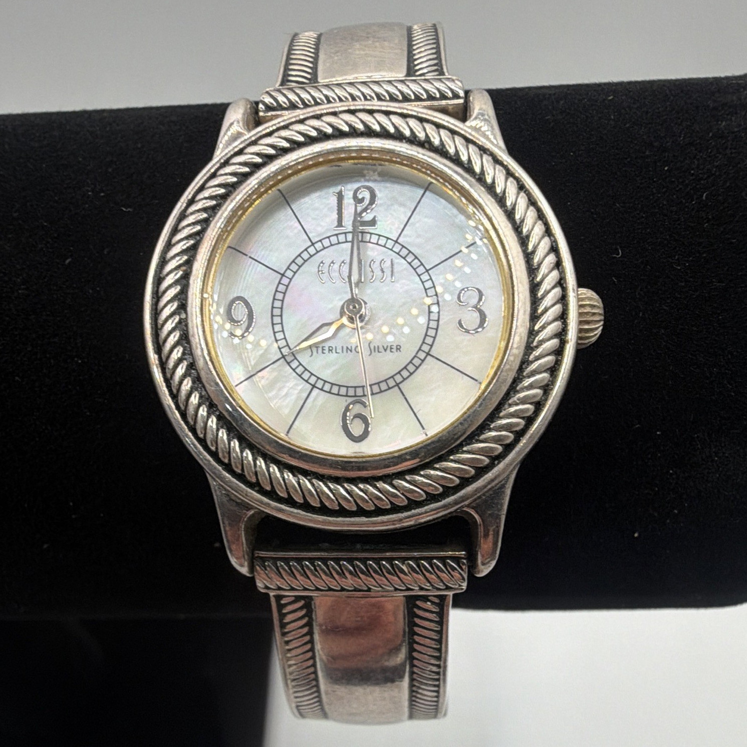 Ecclissi Women’s Quartz Dress Watch White Dial Sterling Silver Leather