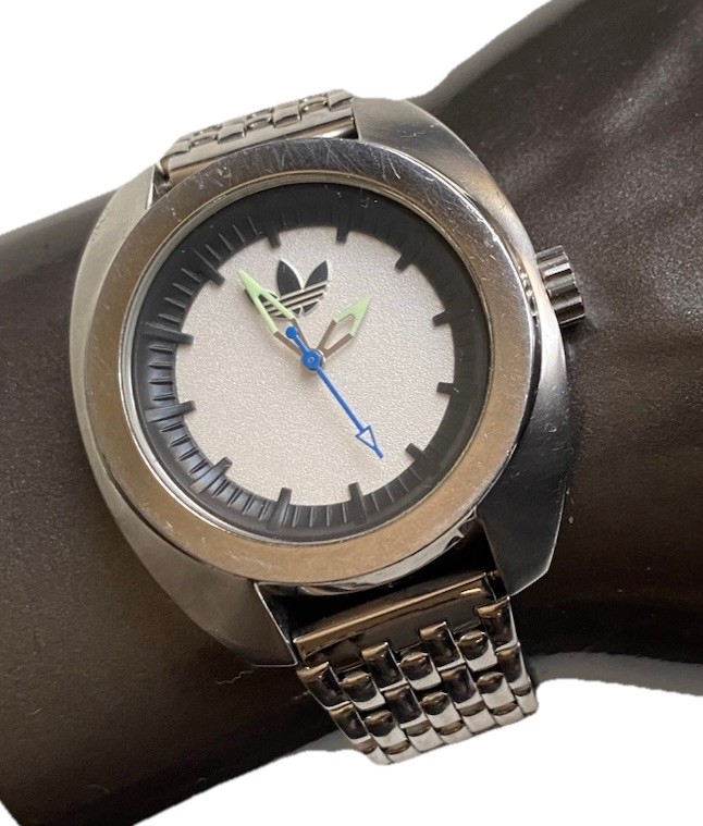 ADIDAS ADH1211 WATCH Silver White Glow In Dark Adidas Watch Cool Trefoil Logo
