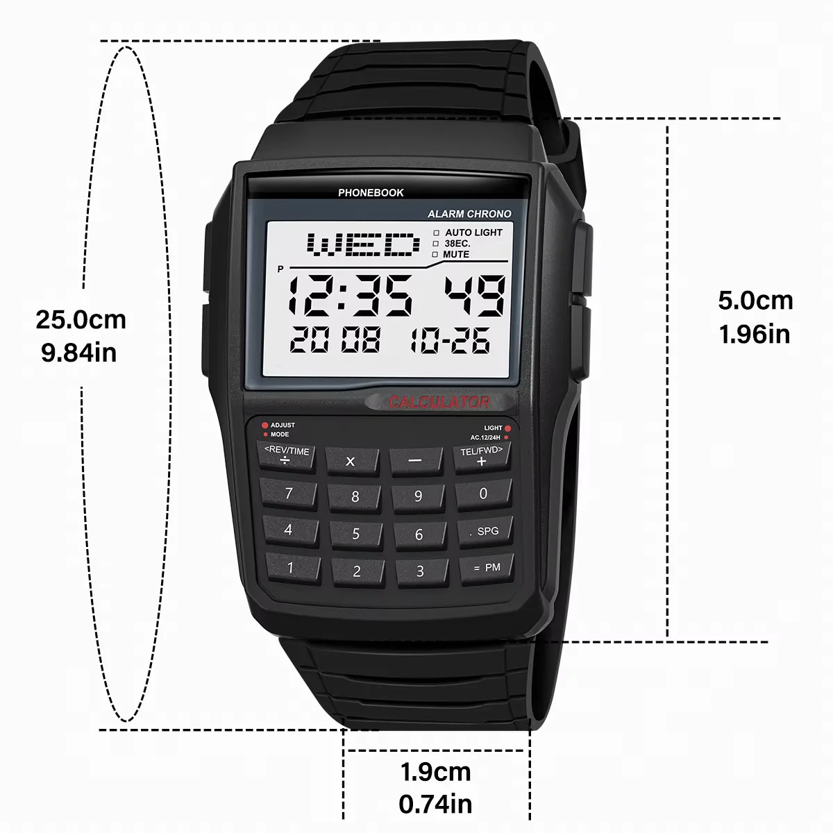 Computer Style Men’s Top Luxury Digital Sports Watch Multifunction Calculator