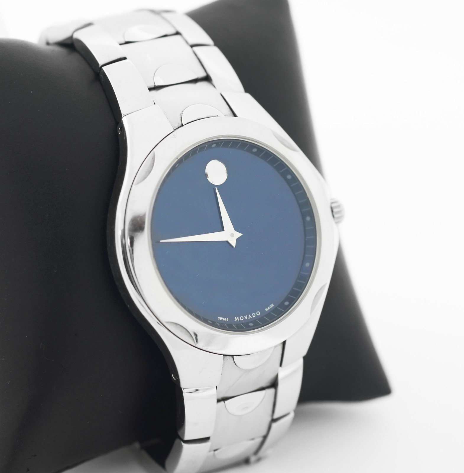 Movado Luno Blue Dial Steel Watch