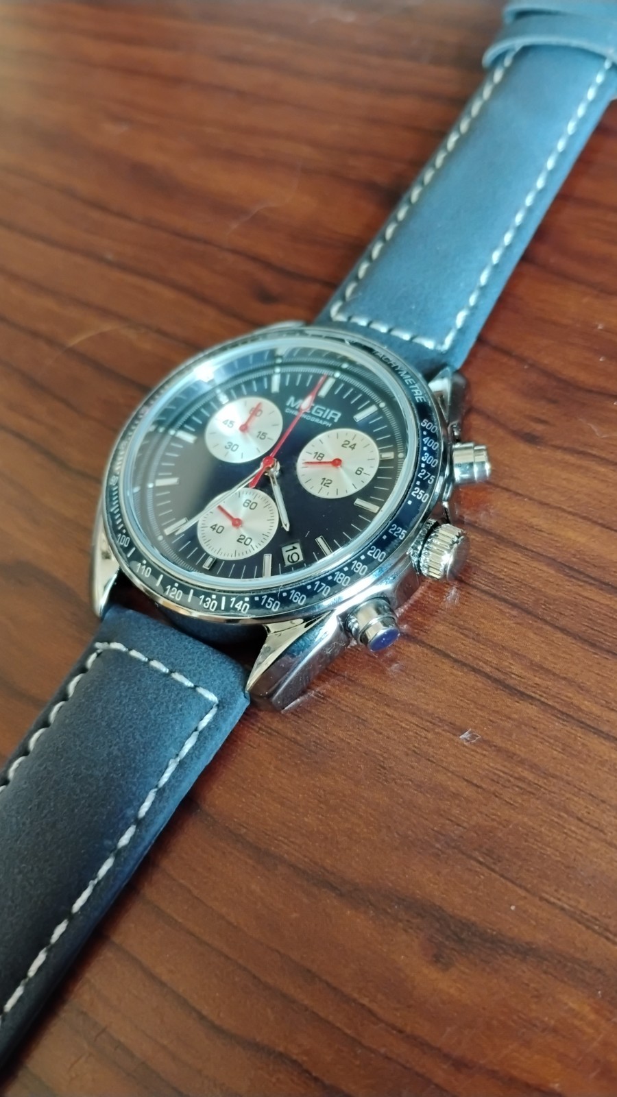 MEGIA CHRONOMETER BLUE WRIST WATCH , “NEW”
