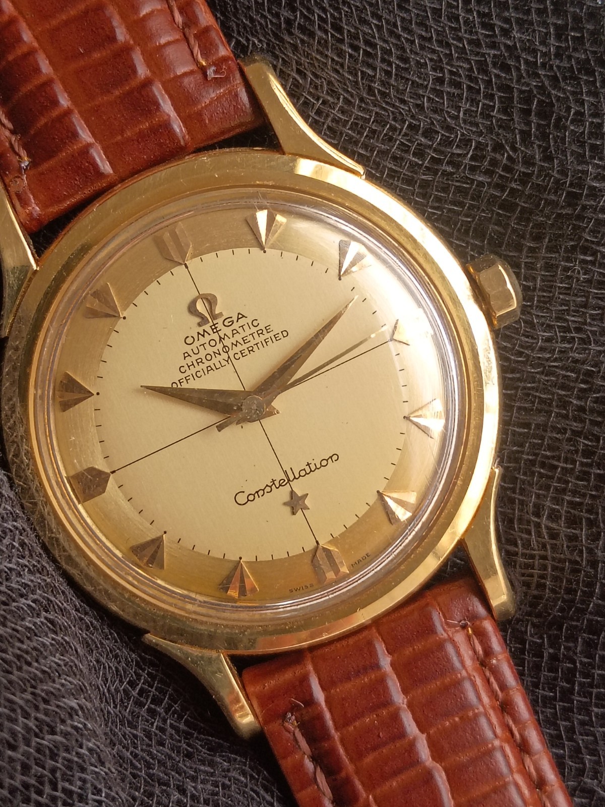 18k Solid Gold OMEGA Constellation Arrow Markers Automatic Vintage Men’s Watch