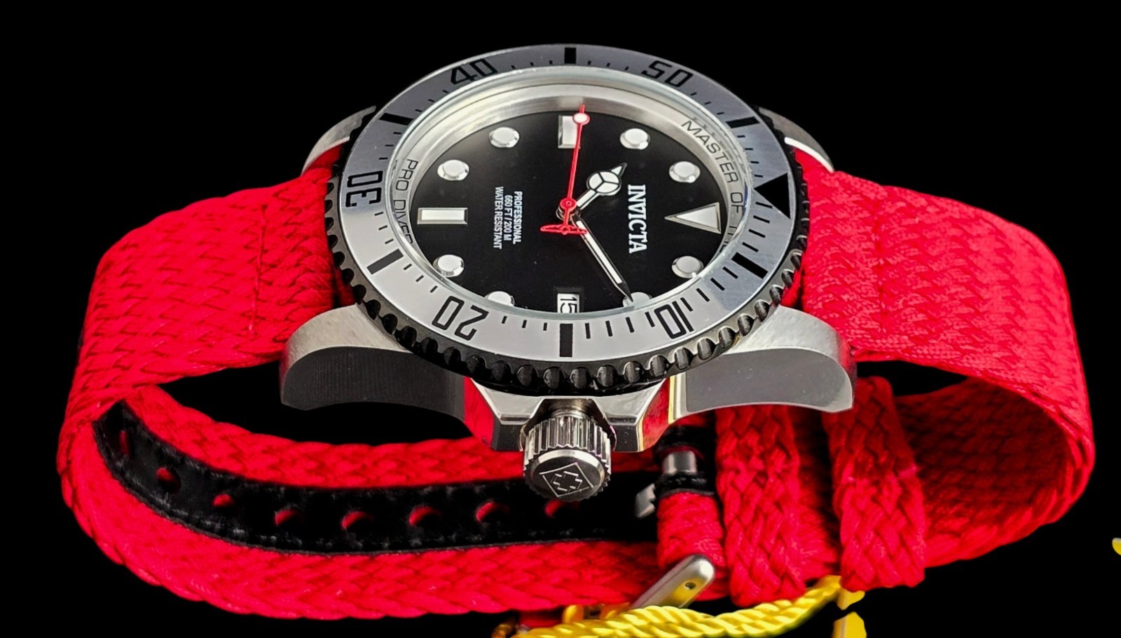 Invicta Pro Diver Men’s Watch Automatic 44mm Stainless Steel Red Strap 35486