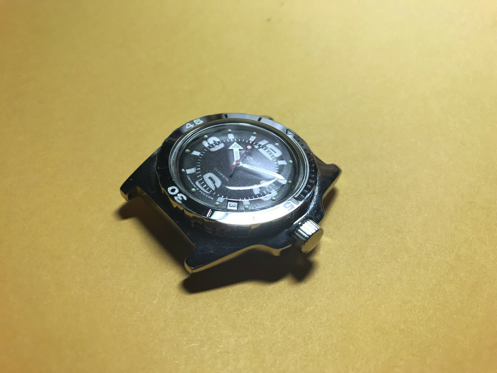 60MIN REDUCED DIAMETER POLISHED LUMED BEZEL VOSTOK AMPHIBIAN KOMANDIRSKIE 38PPG