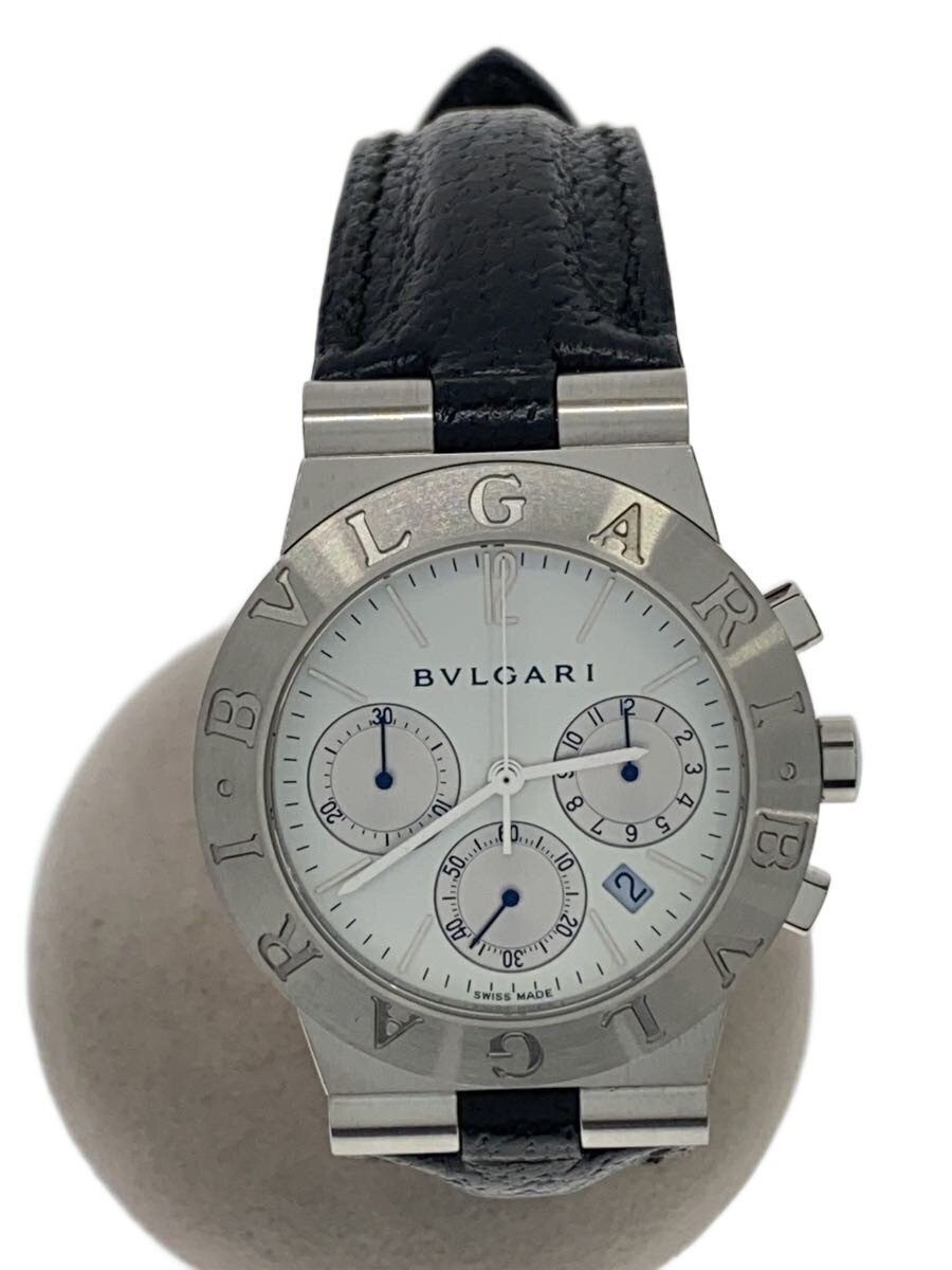 BVLGARI CH35S Diagono White Dial Quartz Watch Excellent JAPAN