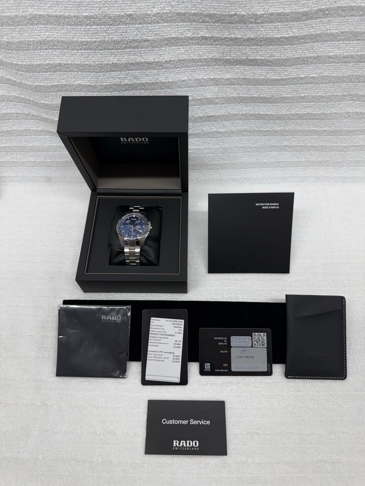 Rado Hyperchrome Quartz Chronograph Blue Dial Stainless Men’s Watch R32259203