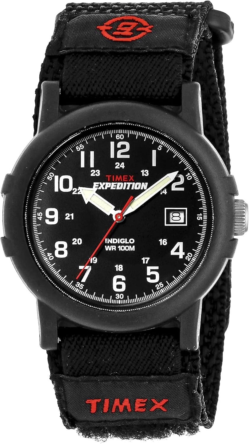 Timex Men’s Expedition Camper Nylon/Leather Strap Watch Black