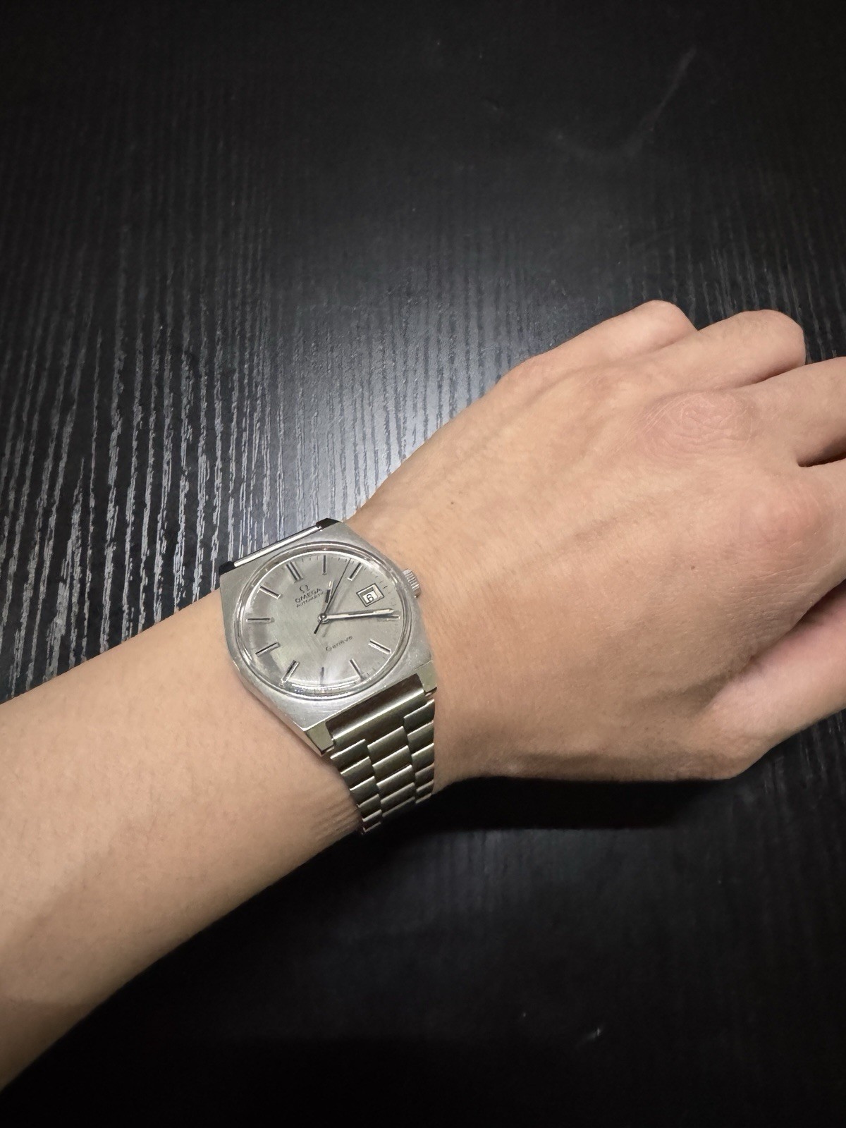 OMEGA Geneve Automatic Silver Dial Date Stainless Steel Bracelet Stick Indices
