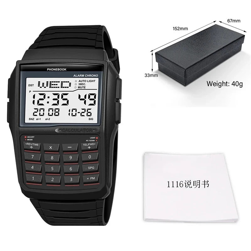 Computer Style Men’s Top Luxury Digital Sports Watch Multifunction Calculator
