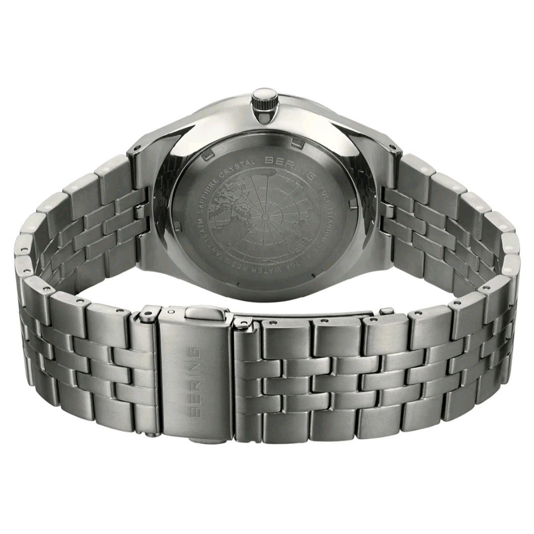 Bering Titanium Green Dial Men’s Quartz Watch, 41mm 16141-708