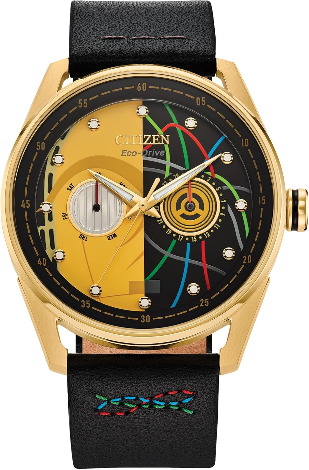 Men’s Eco-Drive Star Wars C-3PO Watch – Black Leather & Yellow Dial