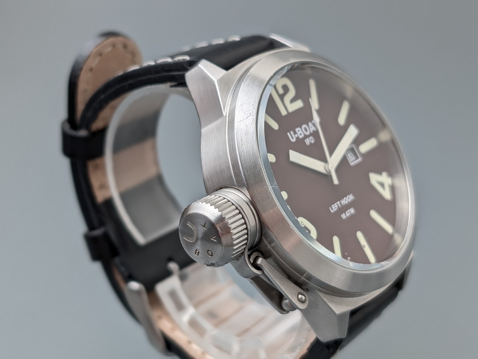 U-BOAT Left Hook B45-08 Brown Dial Quartz Men’s Watch Vintage 45mm