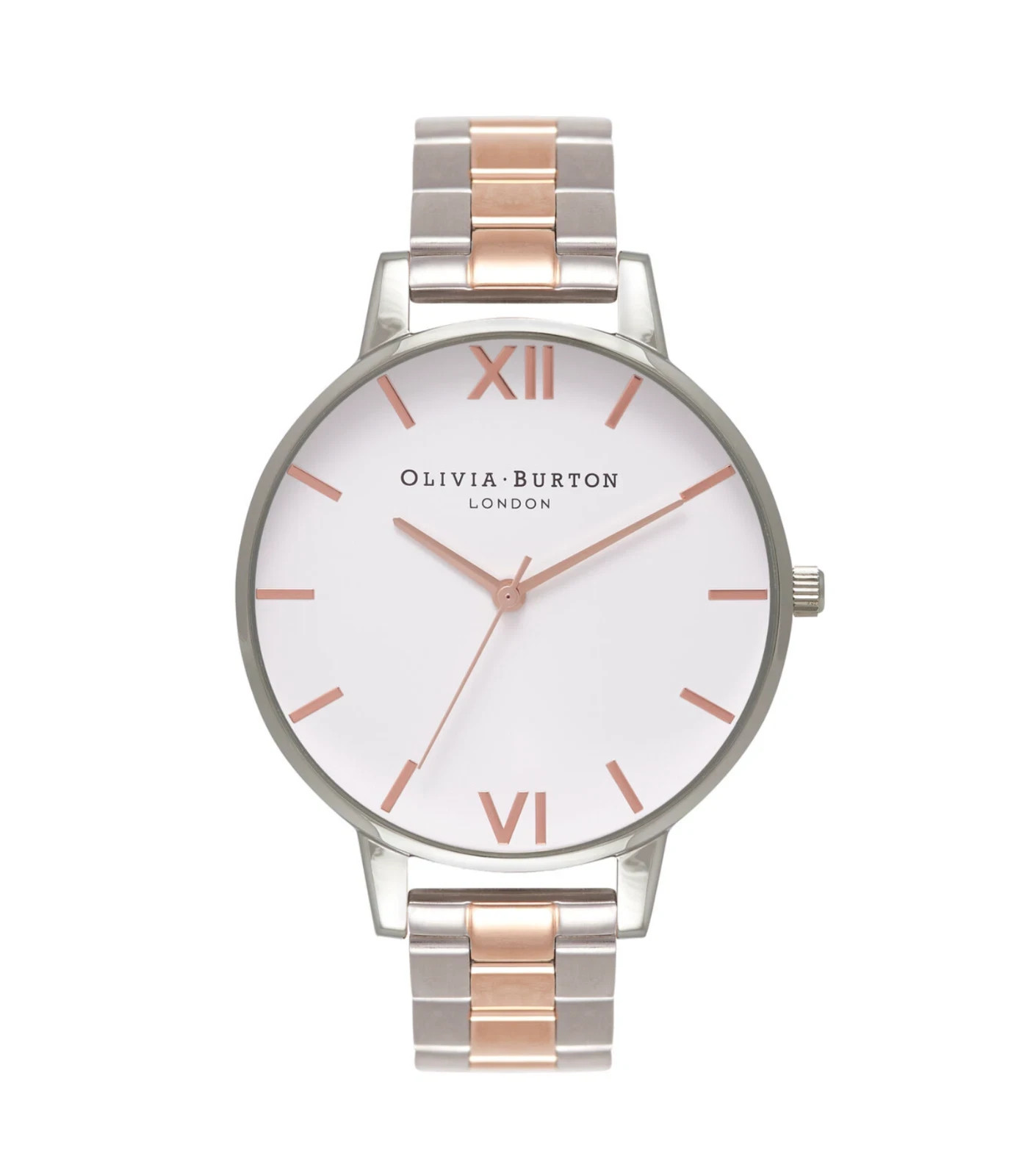 OLIVIA BURTON Silver and Rose Gold Women’s Watch, 38mm