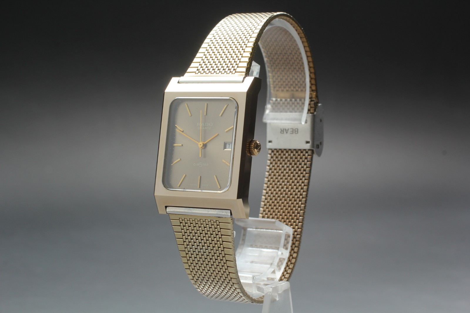 *Near MINT* RADO DIASTAR 711.0096.3 Gold Dial Tank 27mm Men’s Quartz Watch JAPAN