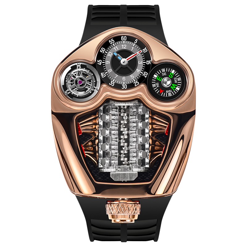 2025 PINDU Engine Series Personality Leisure Barrel Hollow Men’s Quartz Watch
