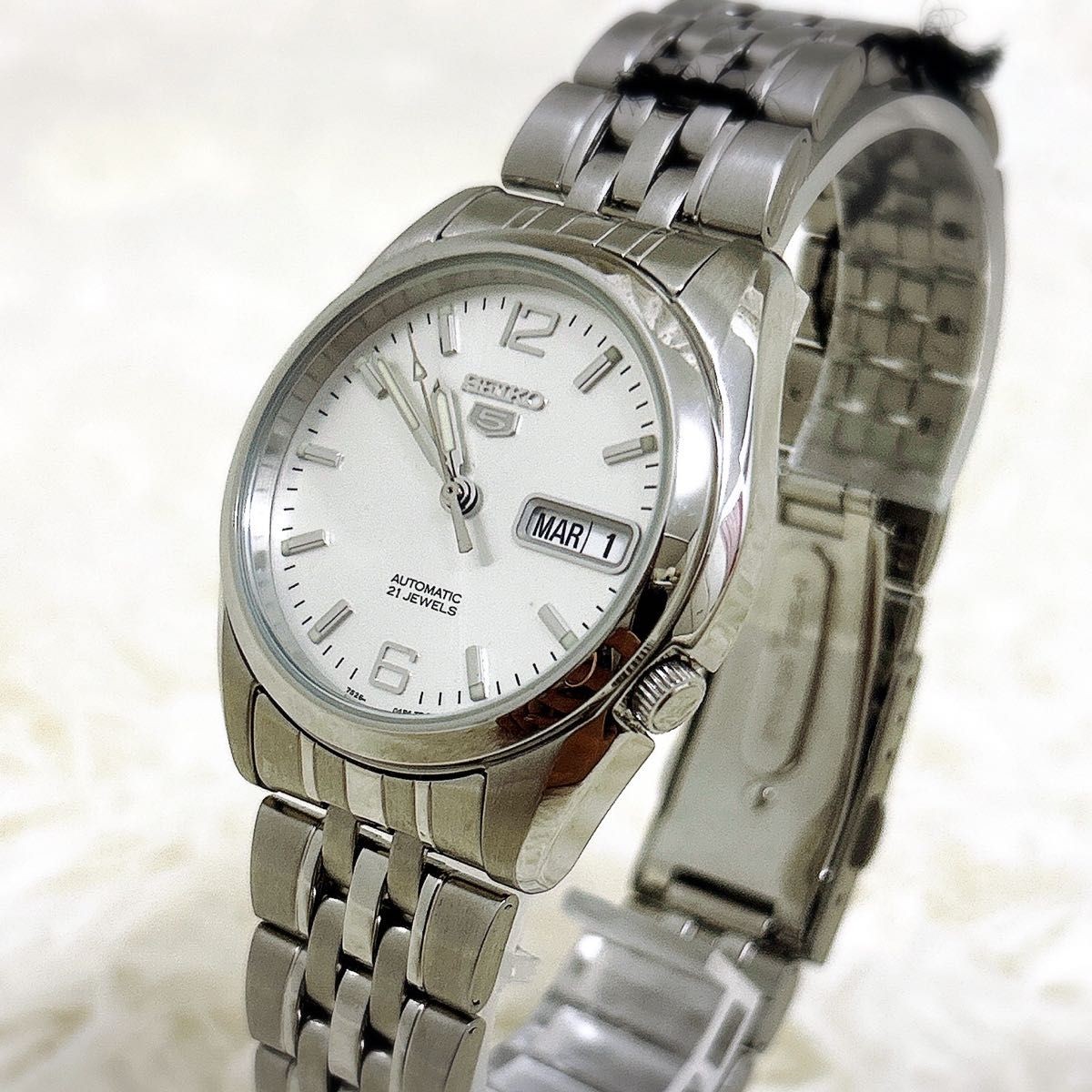 SEIKO 5 Automatic Wristwatch 7S26 01V0 Silver Men s Working