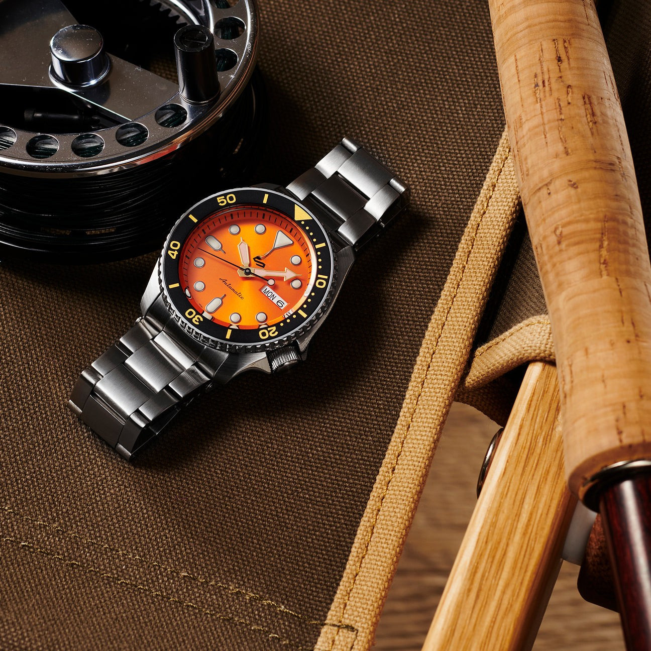 Custom Built – Orange Diver Style NH35 Japanese Automatic Steel Sport Watch