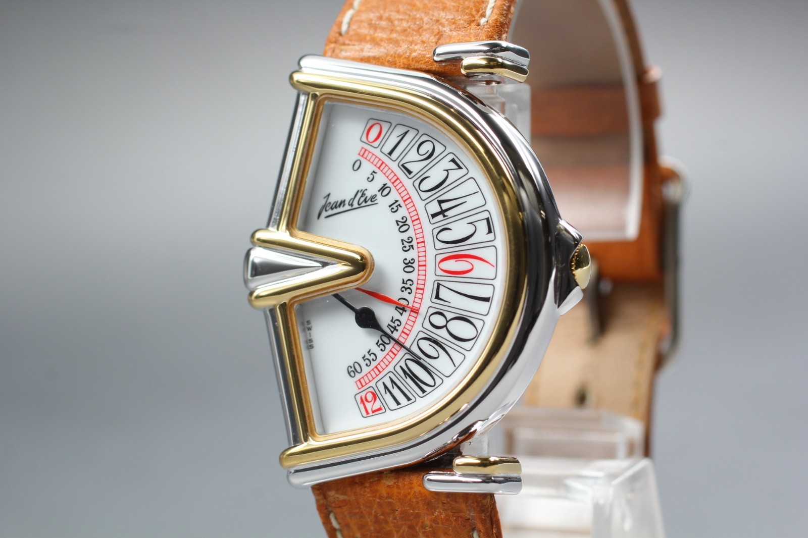 【Mint Full Set] Jean D’Eve Large Sectora Jump Hour Retrograde 31mm Quartz Watch