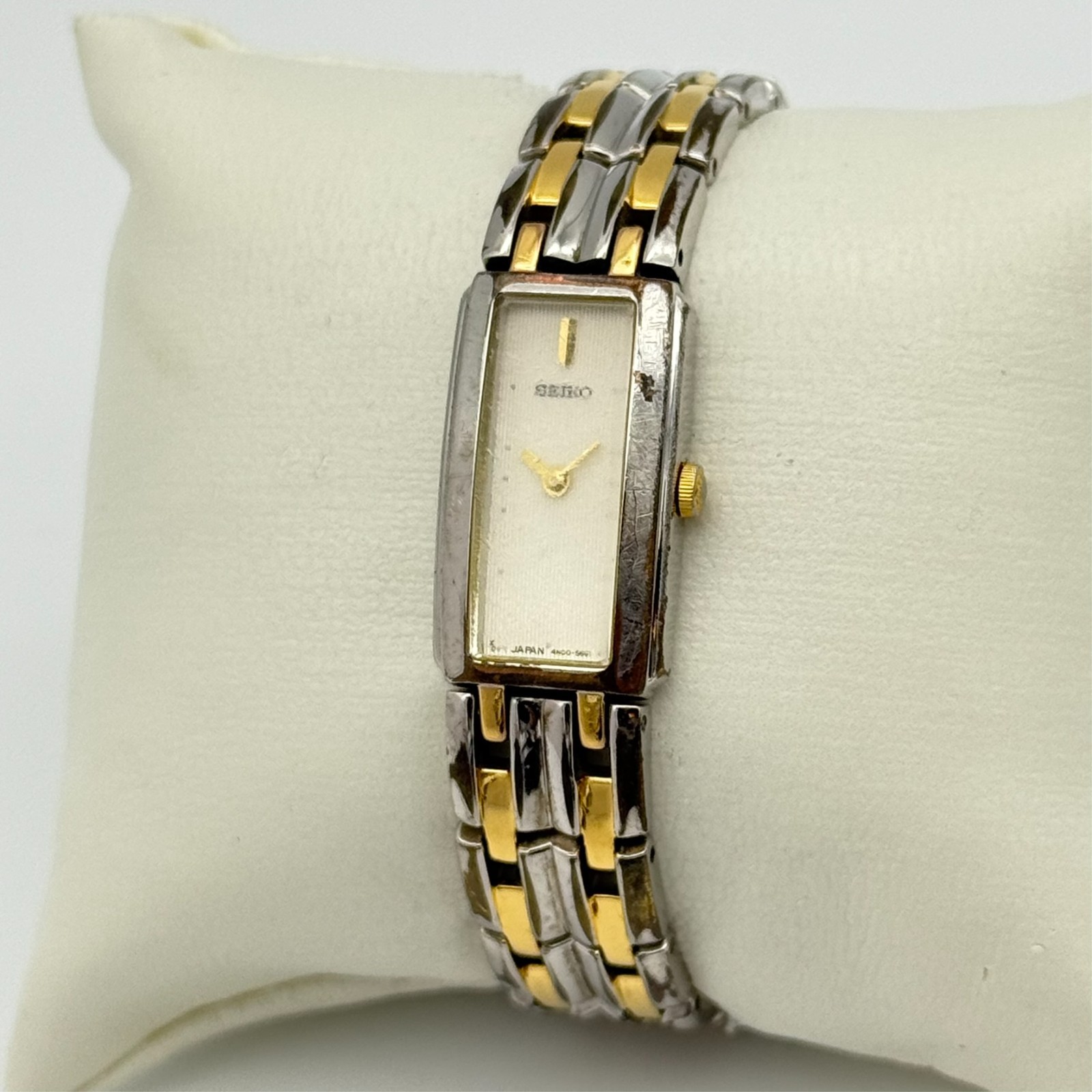 Vintage Women’s SEIKO Two-Tone Petite Bracelet Watch, 15mm, Quartz, 4N00-7089