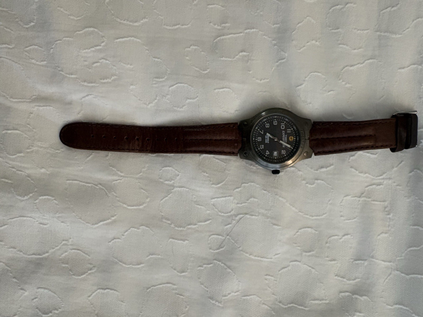 Timex Expedition 37mm Silver Brass Case and Brown Leather Band, Men’s Watch…