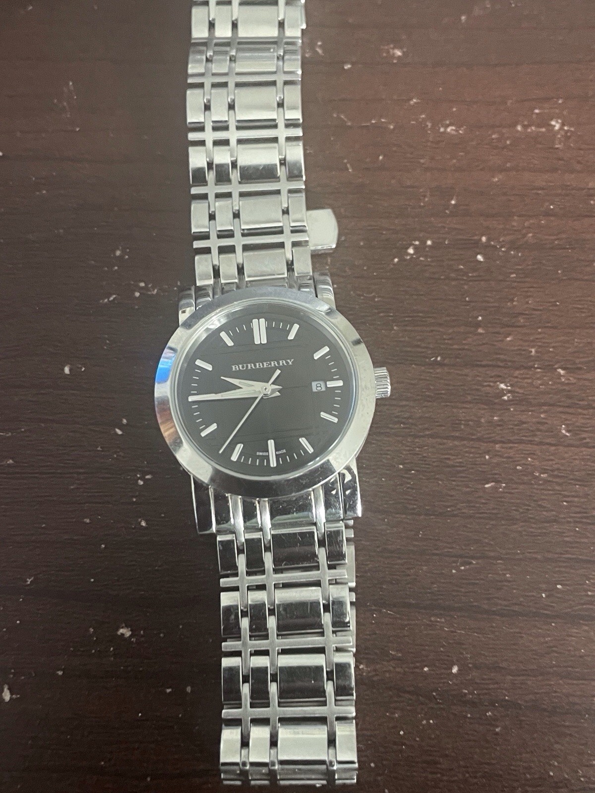 Burberry Unisex Quartz Date Black Dial 38mm Silver SS Bracelet 50m Watch