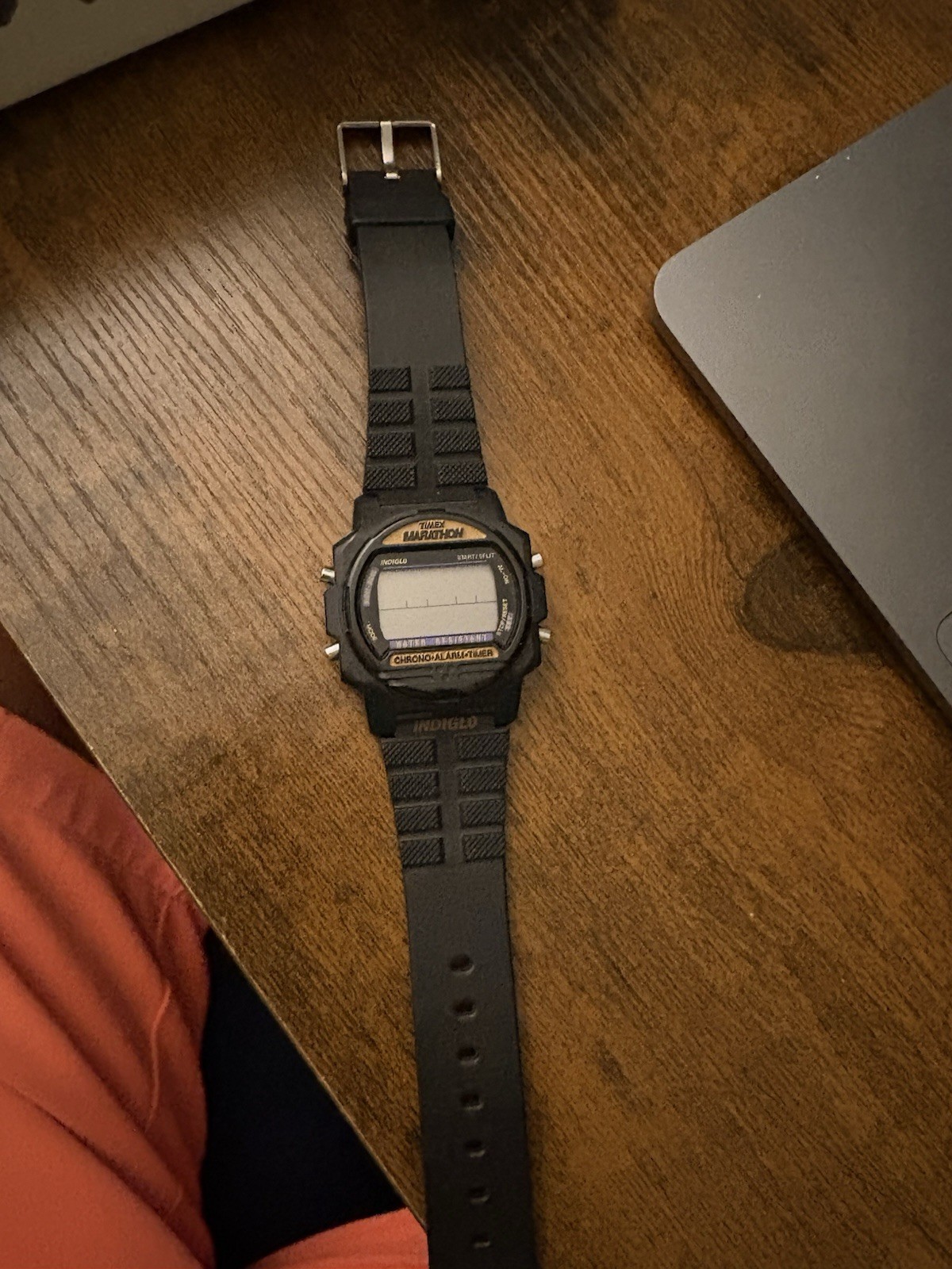 Timex Marathon Vintage Digital Indiglo Chrono Alarm Resin Strap Watch 50m 38mm