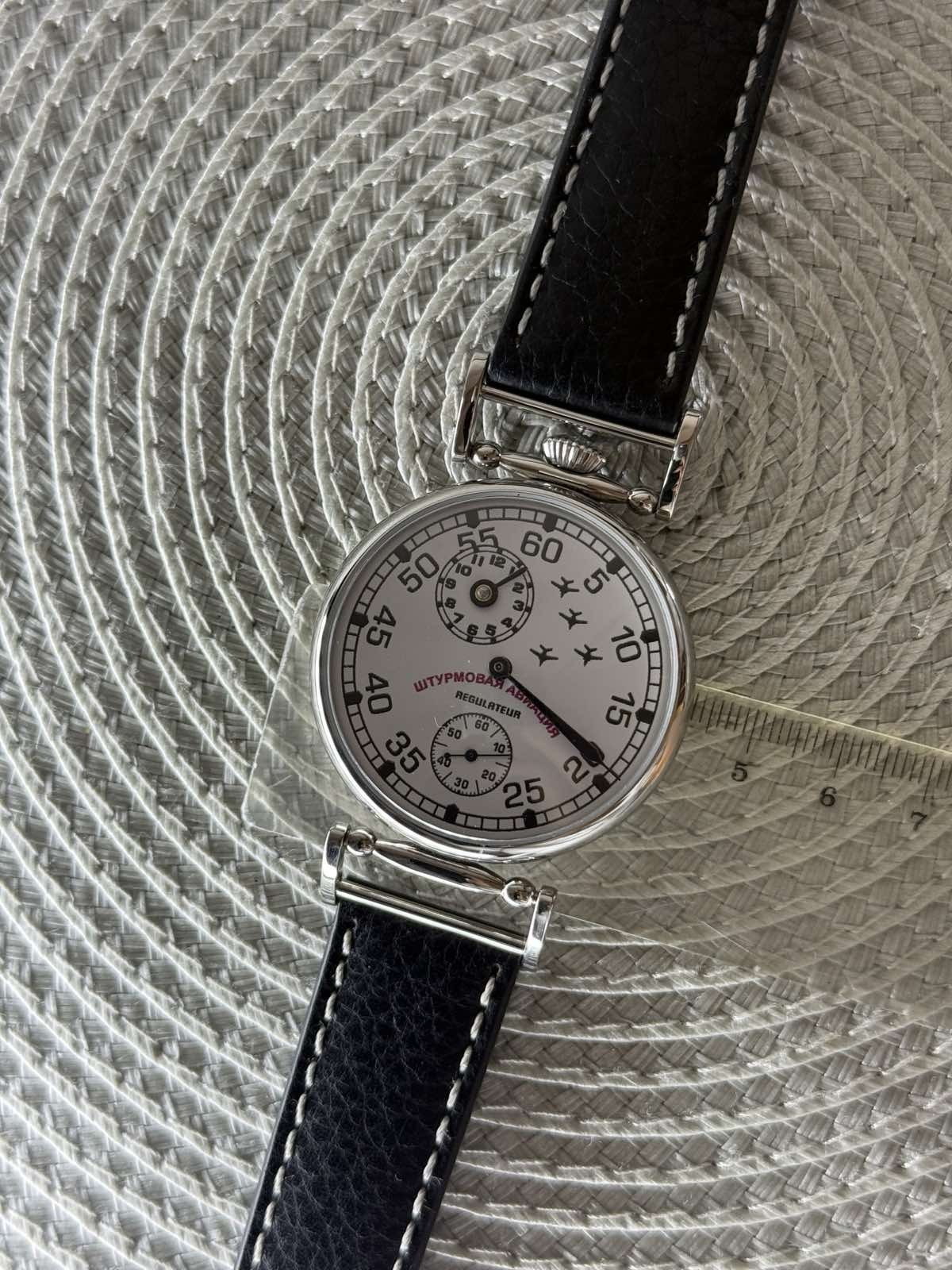 Regulator Watch Mechanical Wrist Russian Attack Aviation Men Pilot Fight Molniya
