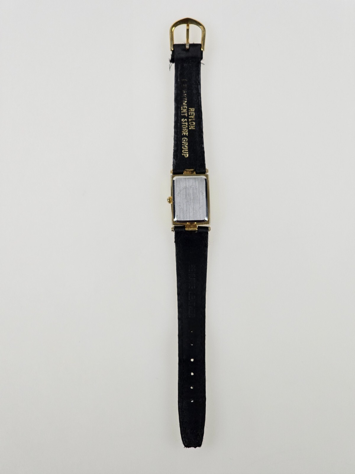 Revlon Quartz Department Store Group Black/Gold Wrist Watch Works Great!
