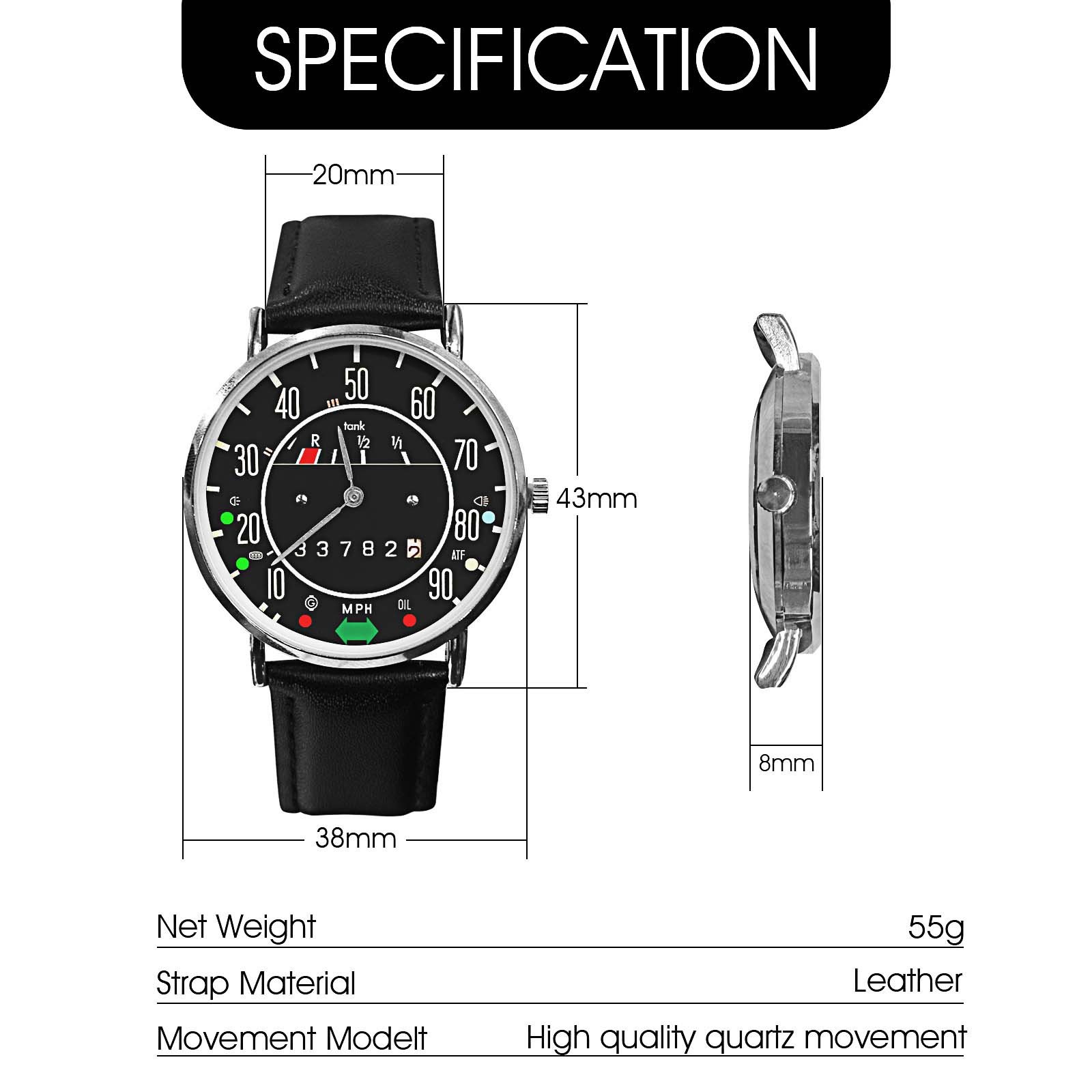 VW Beetle 1973 Classic Speedometer Watch