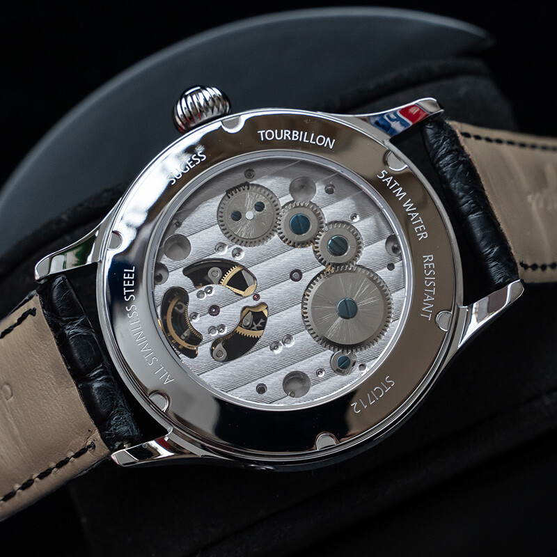 1PC Sugess Tourbillon Master Day Date Seagull ST8004 Mechanical Watch SU8004SBED
