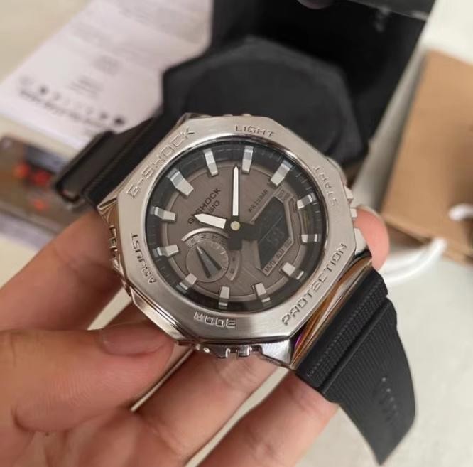 Casio G-Shock Silver Case Black Dial Sports Watch With Box