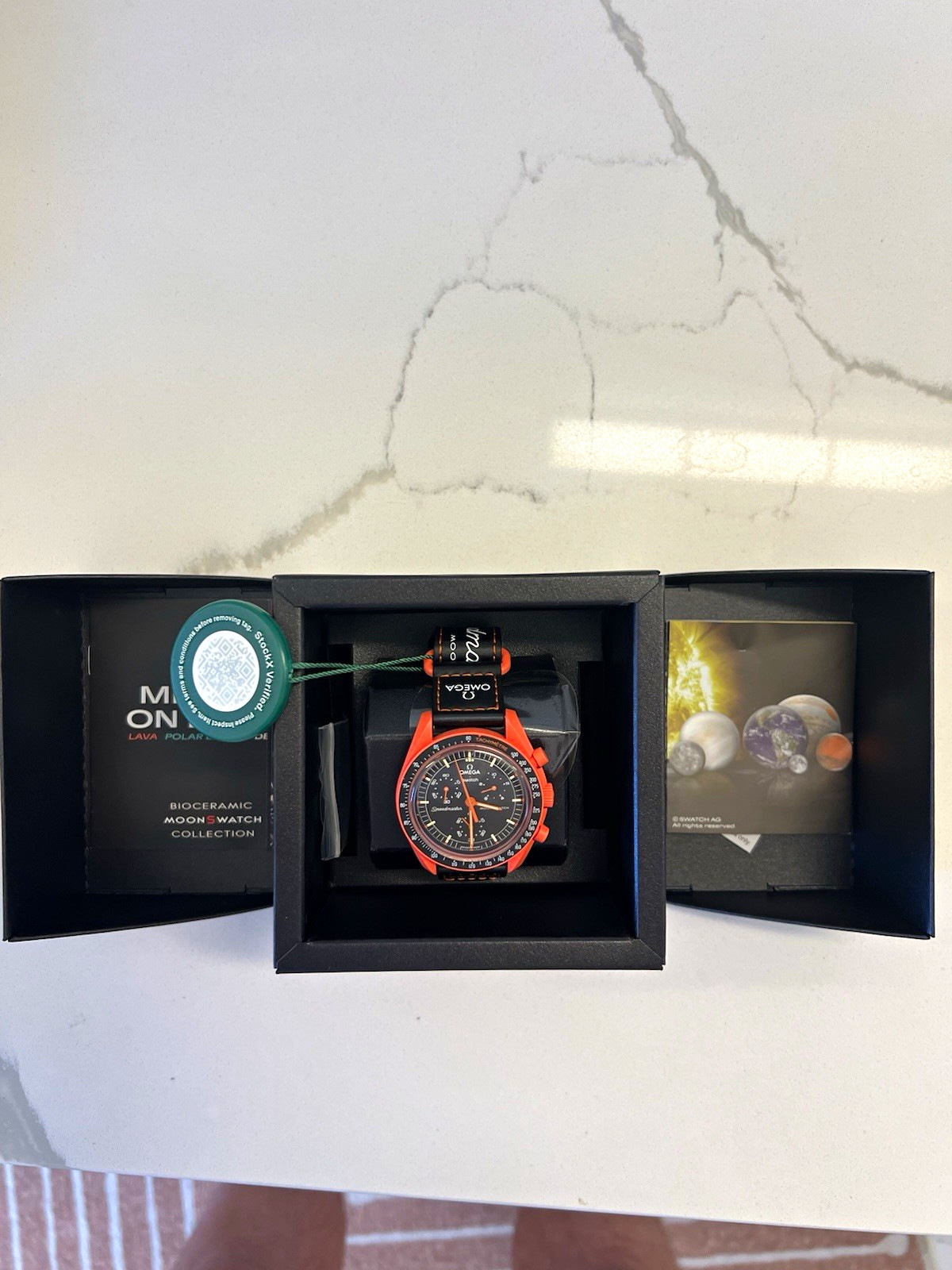 Swatch x OMEGA MoonSwatch Mission on Earth Lava Chronograph Quartz 42mm with box