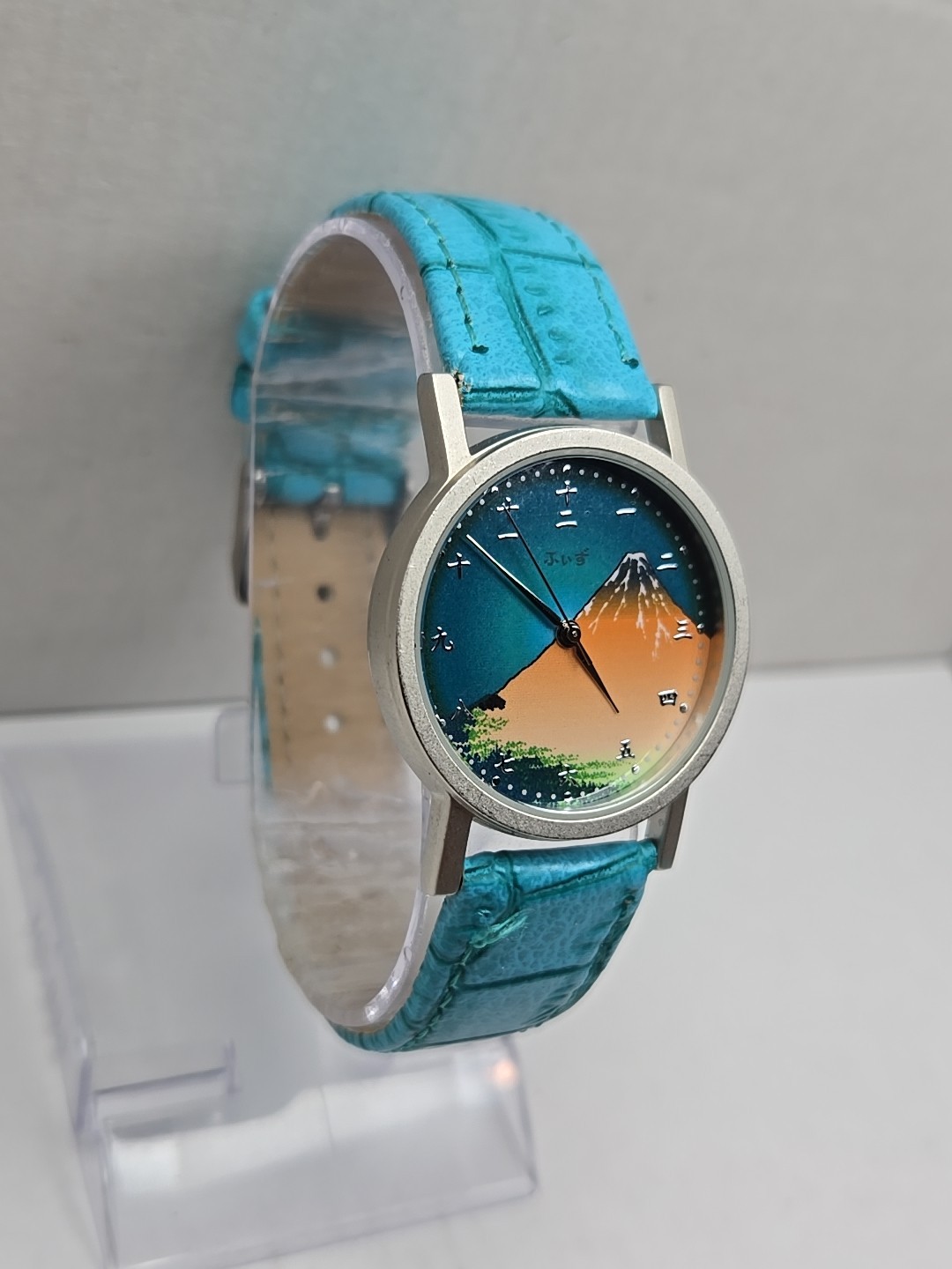J Axis Modern Timepiece Mt Fuji Ukiyo E Art Dial Analog Quartz Watch New Battery