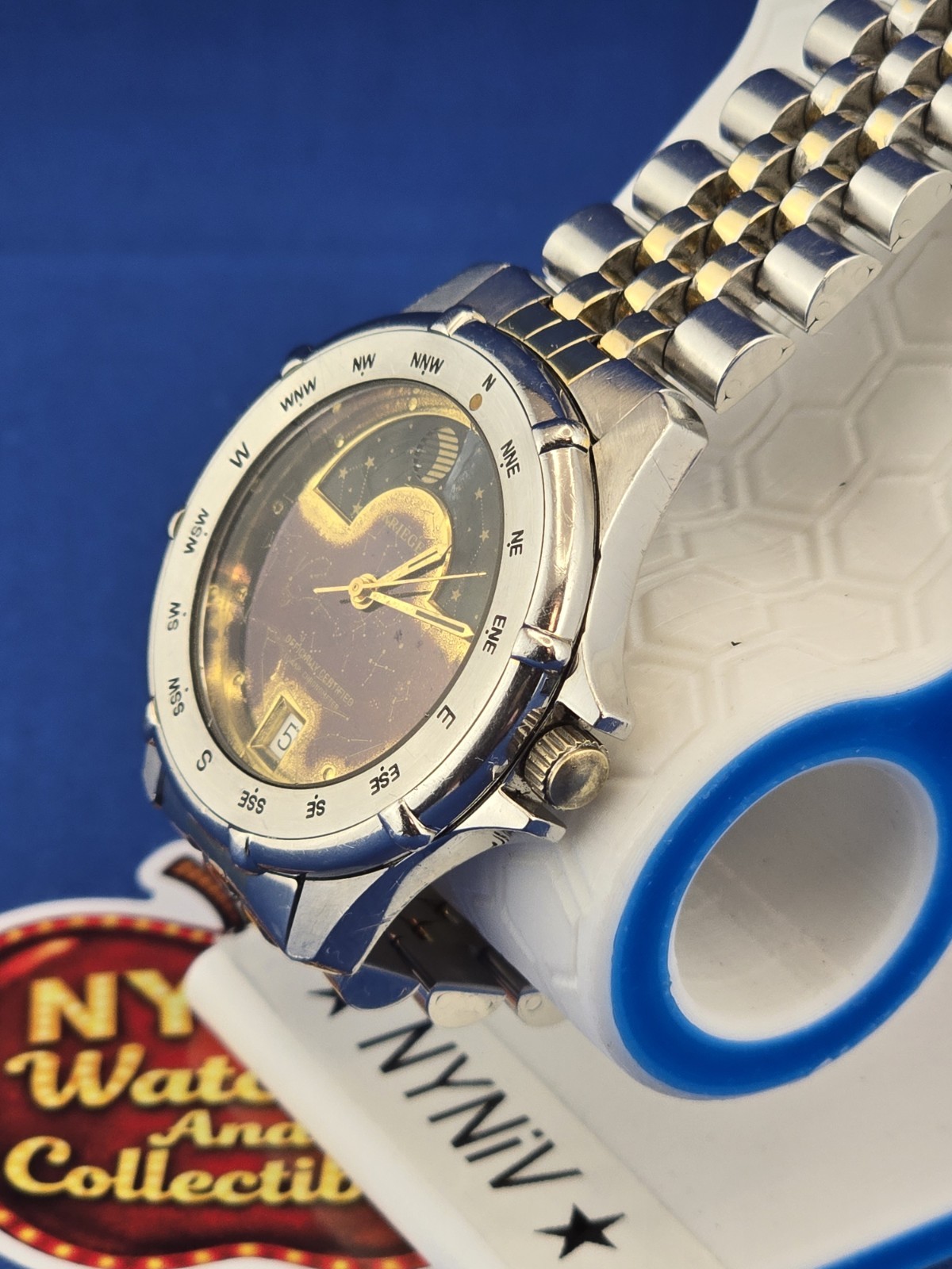 Krieger M882 Lunar Chronometer Celestial Dial Moon phase Compass Bezel Watch