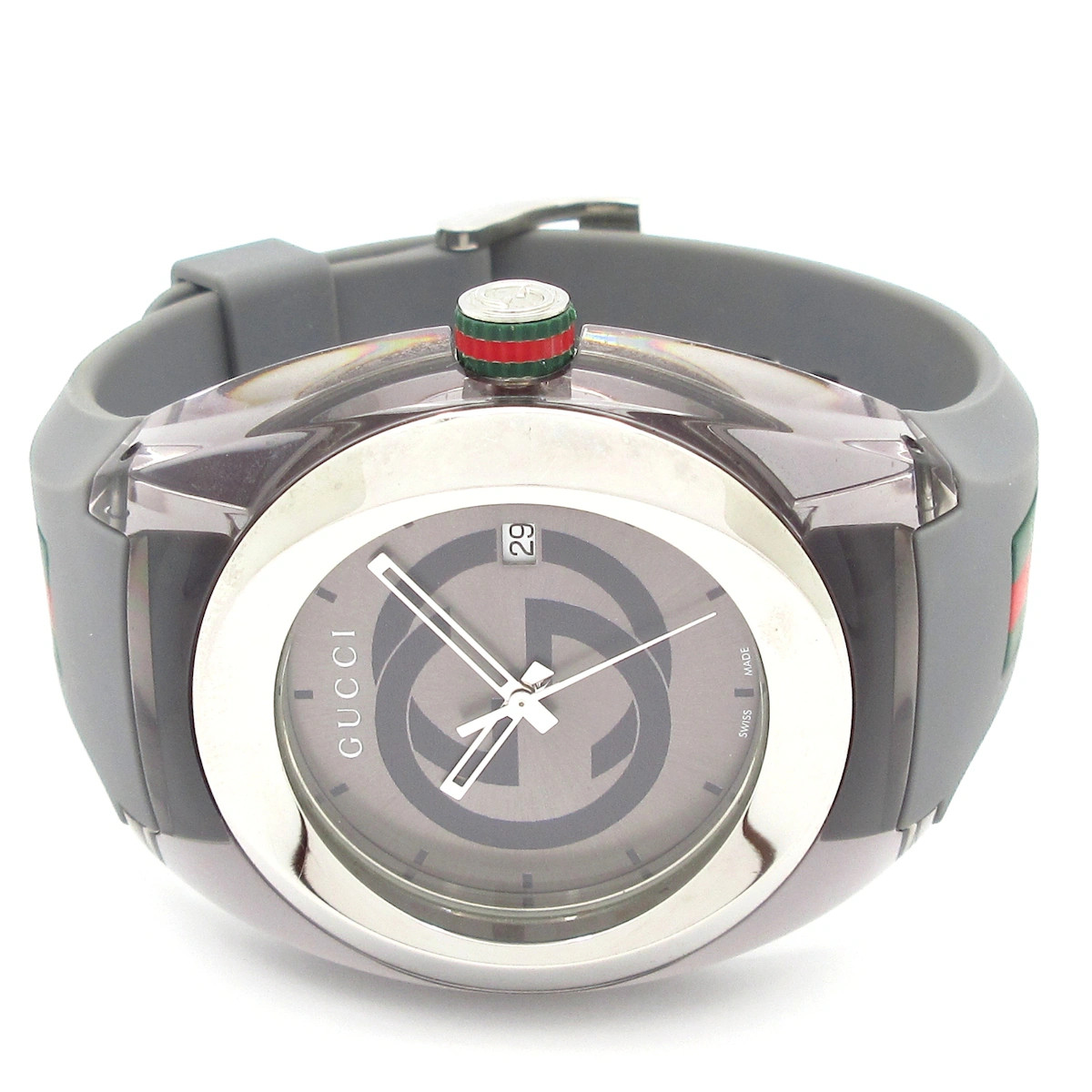 GUCCI Sync 137.1 1******* Gray Green Red Men’s Wrist Watch