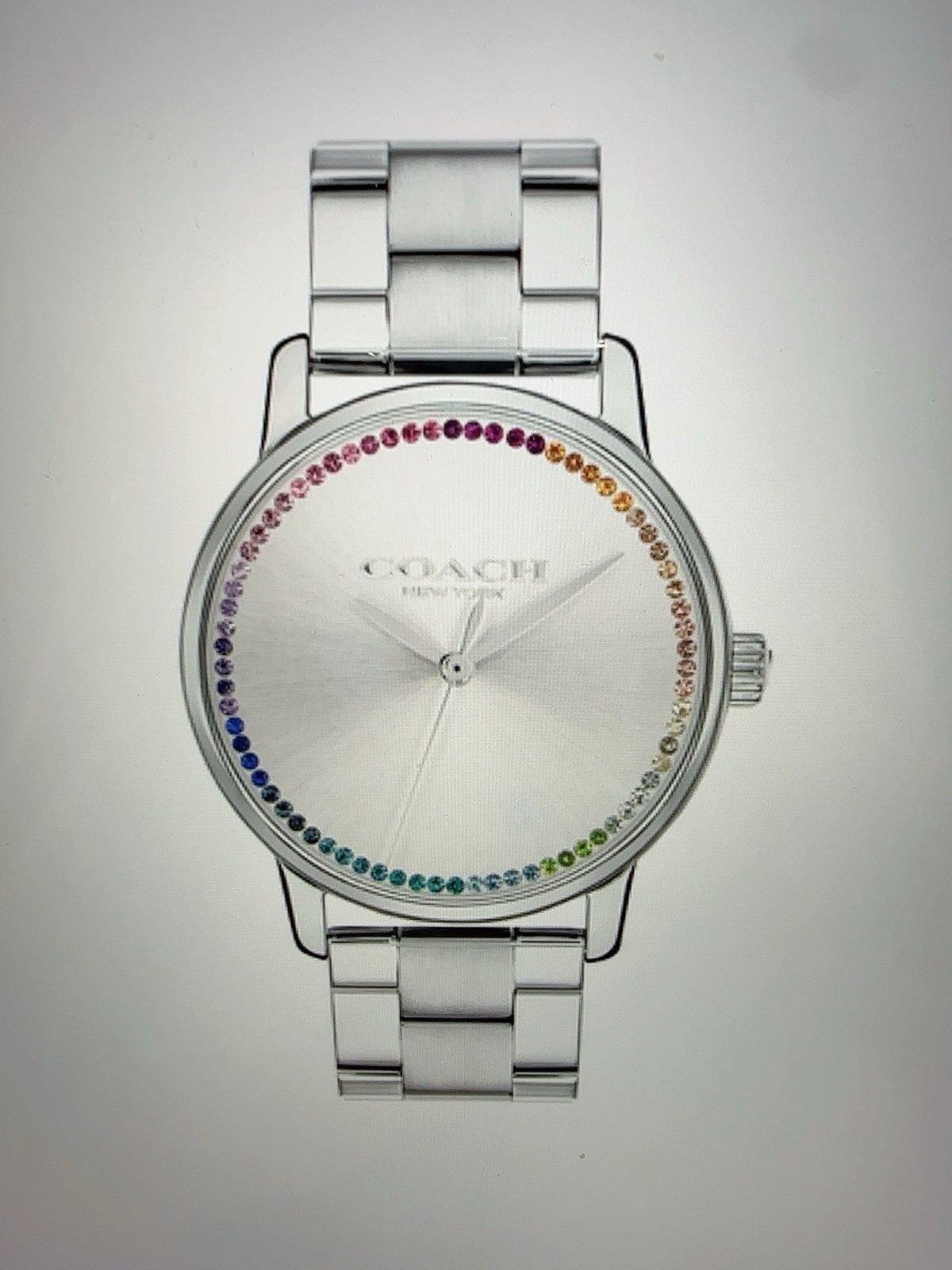 COACH 14503968 SILVER MULTICOLOR DIAL SILVER TONE STAINLESS STEEL WOMENS WATCH