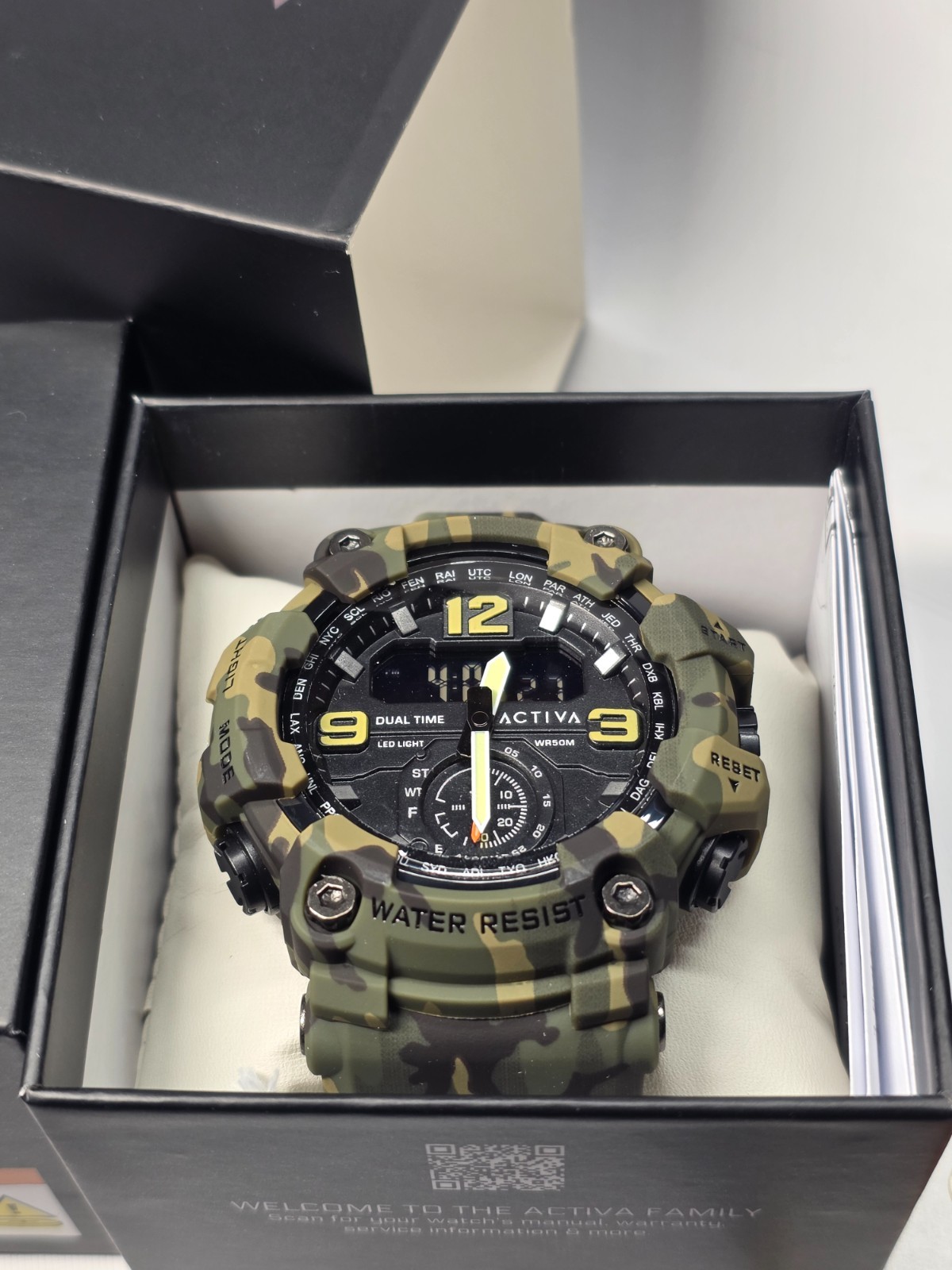 Activa X Invicta BlackOps Digital Men’s Watch 56mm Camo Green ACW1637-004