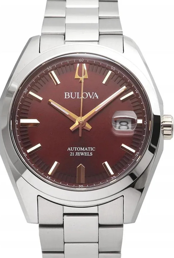 Bulova Automatic Sapphire Crystal Red Dial Surveyor Men’s Watch 98B422