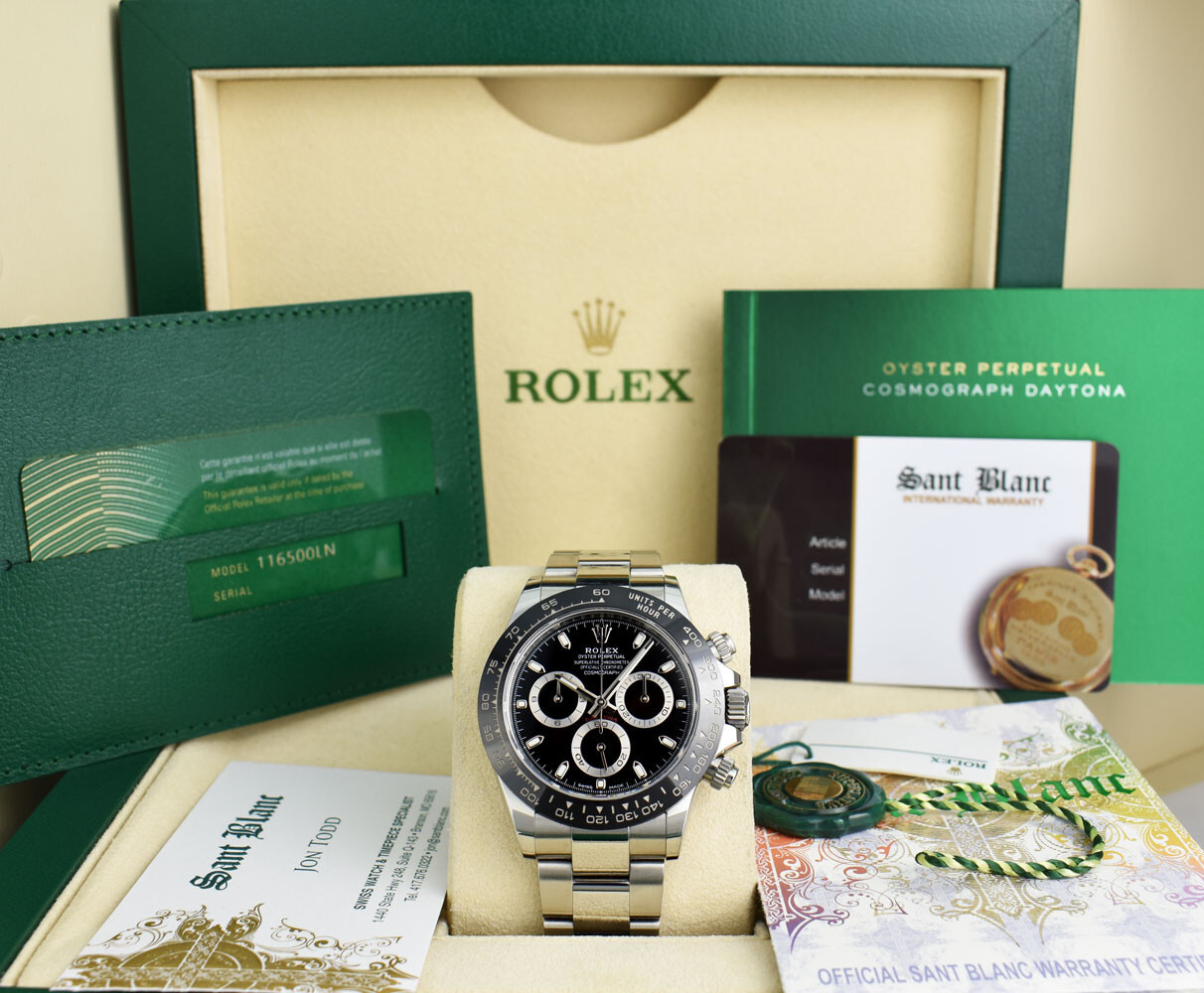 ROLEX – Rolex Card Stainless Steel DAYTONA Black Dial 116500LN SANT BLANC