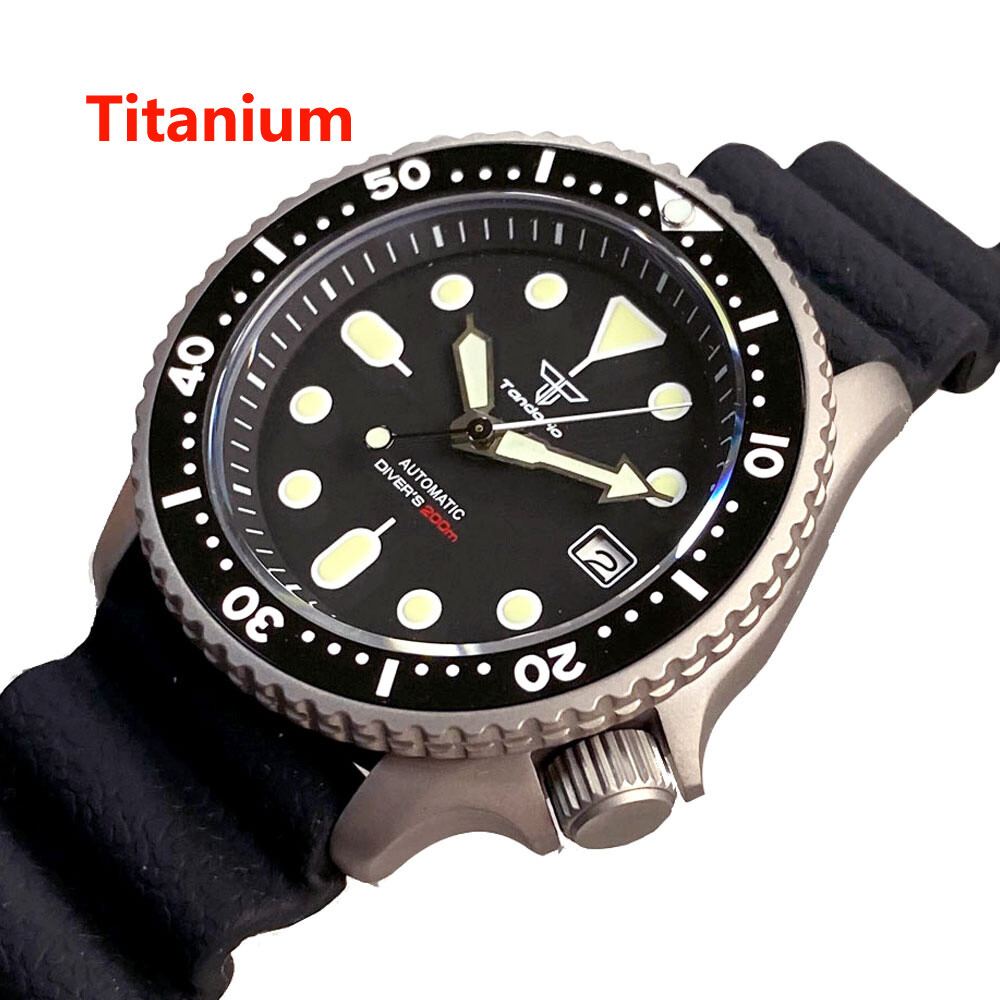20ATM Tandorio 41mm NH35A Automatic Titanium Men Watch Sapphire Glass Date Lume