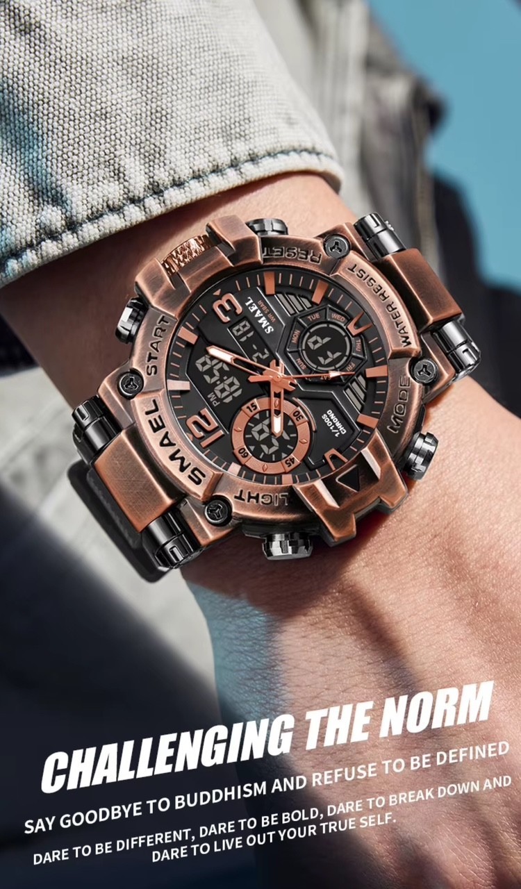 Oversized Chronograph Waterproof Digital Sport Shock Resistant WRIST WATCH 55mm