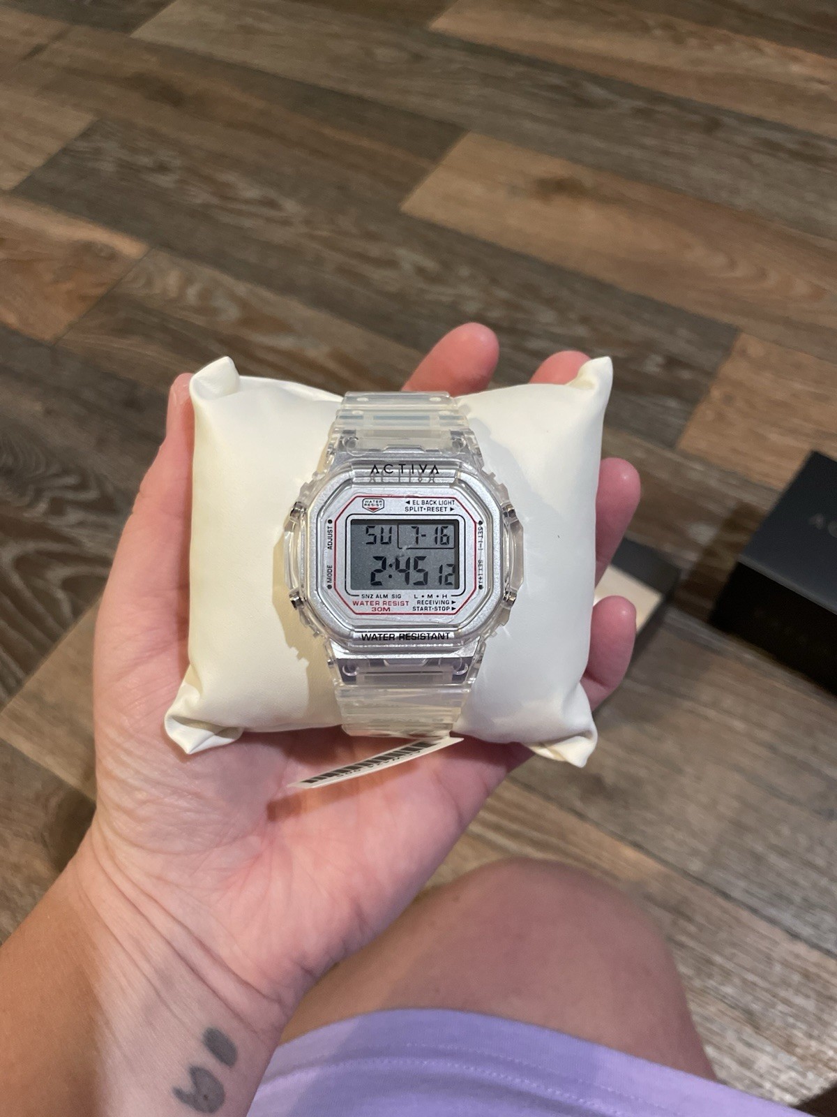 Activa Transparent Digital Quartz Watch Clear Case/Band Chrono Alarm 30m