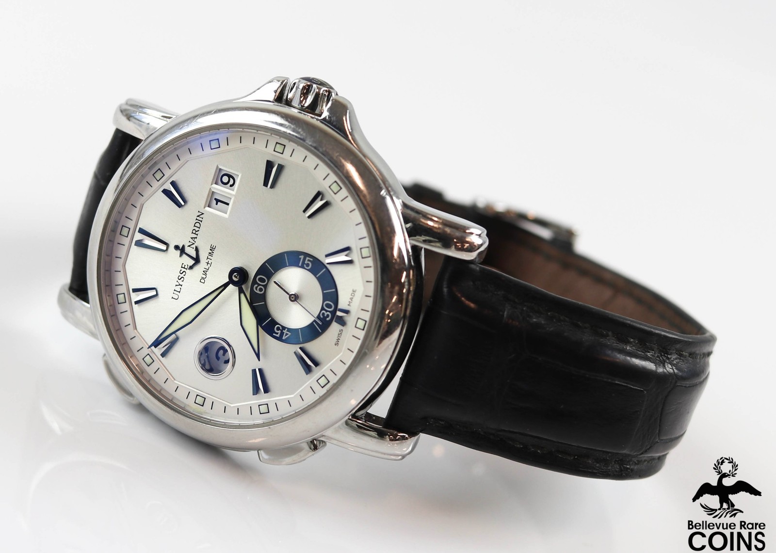 2008 ULYSSE NARDIN Dual Time Automatic 42mm Men’s Watch 243-55 w/Box & Bracelet