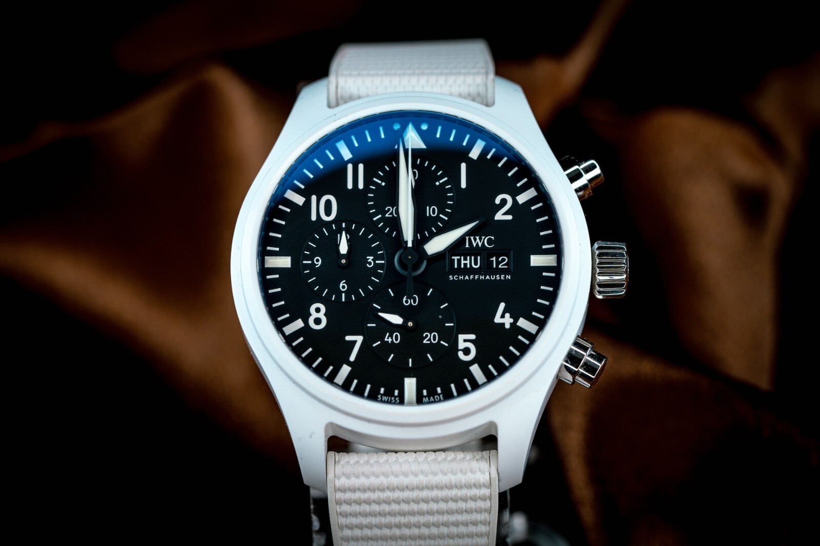 IWC Pilot’s Chronograph Top Gun Edition “Lake Tahoe” IW389105 White Ceramic MINT