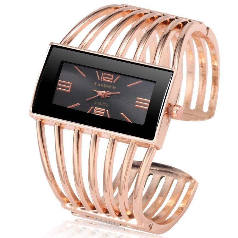CANSNOW Women’s Rose Gold Bracelet Watch Luxury Fashion Bangle Dress Wristwatch