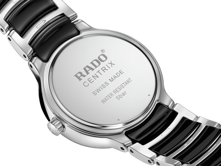 Rado Centrix Diamonds Quartz Black Dial Swiss Unisex Luxury Watch R30021712 NEW