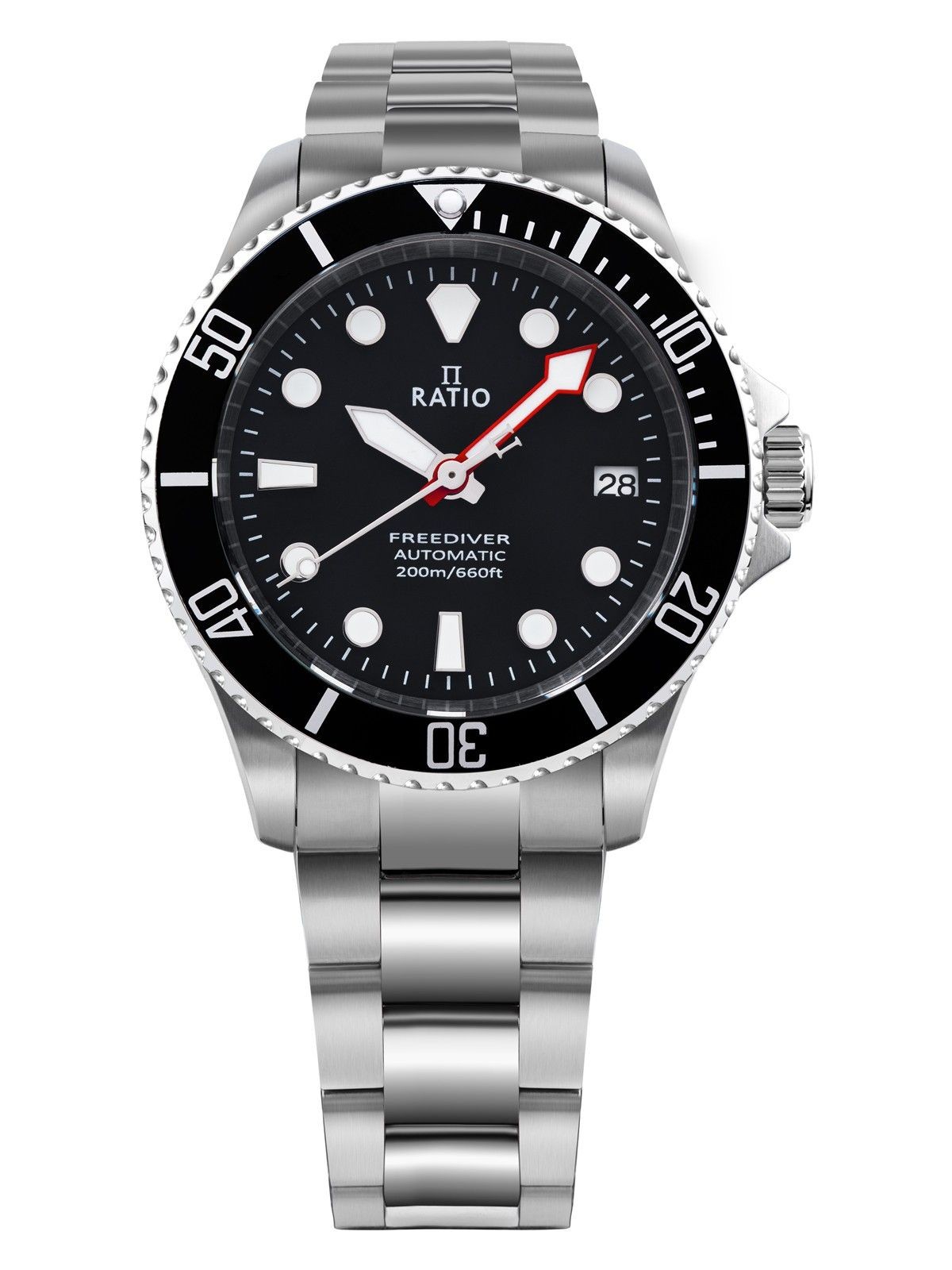 Ratio FreeDiver Sapphire Stainless Steel Black Dial Automatic Men’s Watch RTF041
