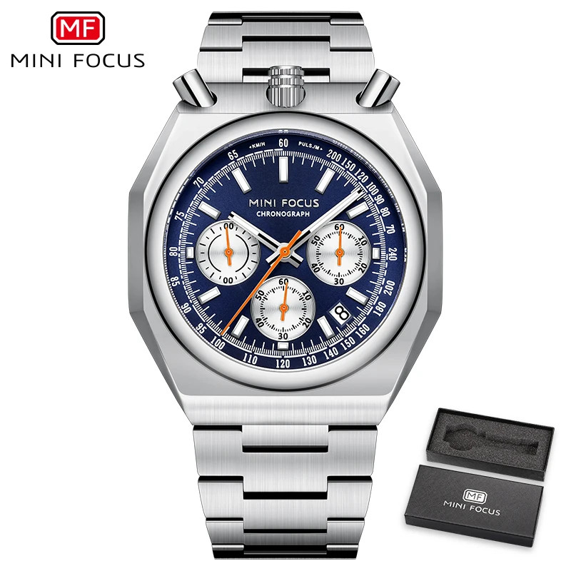 MINI FOCUS Fashion Multifunctional Quartz Watch for Men Calendar Luminous Luxury