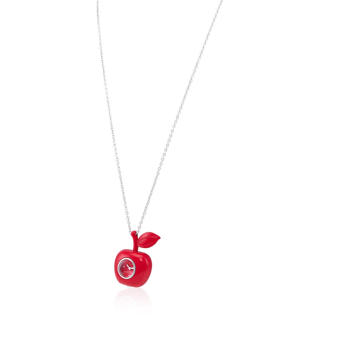 Marc Jacobs Quartz Red Dial The Bauble Apple Pendant Ladies Necklace Watch