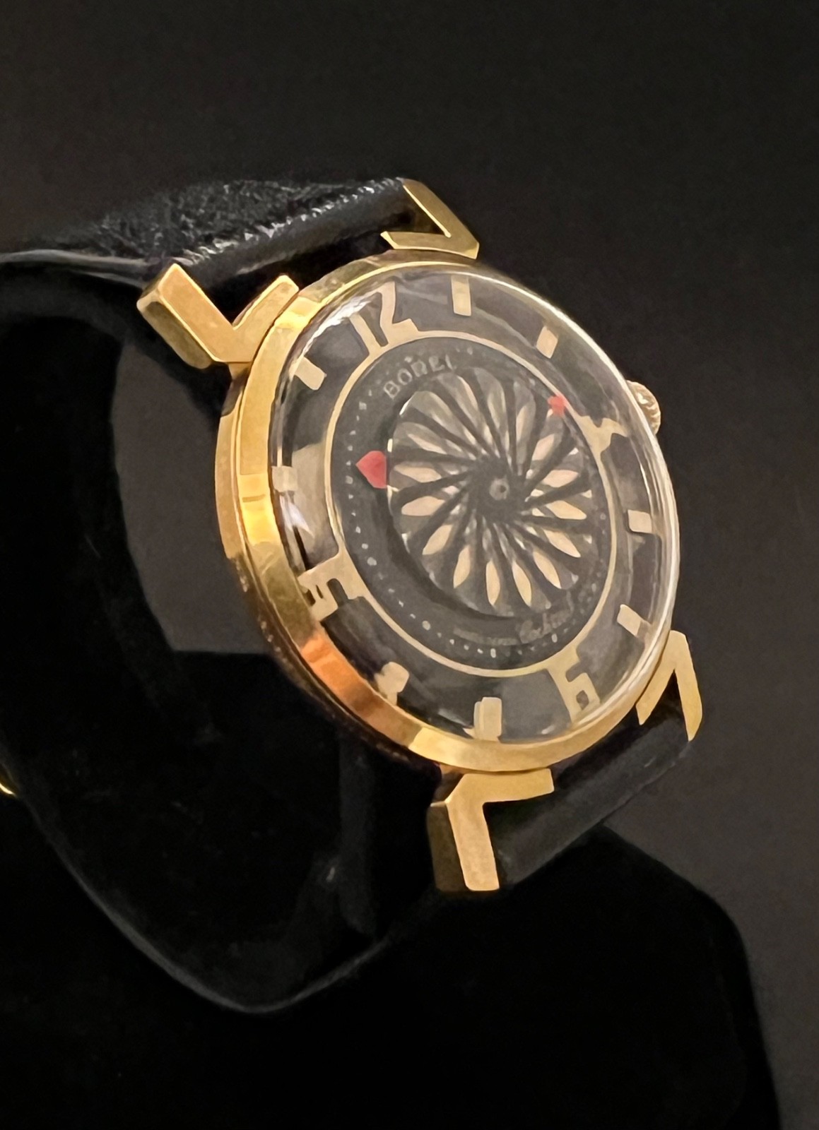 BOREL / SYNCHRON COCKTAIL WATCH BLOOMING FLOWER MYSTERY DIAL, SKELETON 17J SWISS